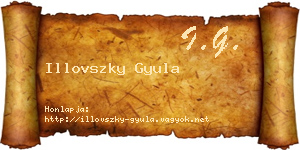 Illovszky Gyula névjegykártya